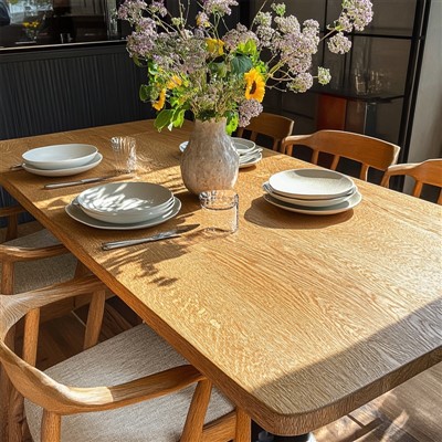 আধুনিক আড়ম্বরপূর্ণ কঠিন কাঠের বৃত্তাকার ডাইনিং টেবিল